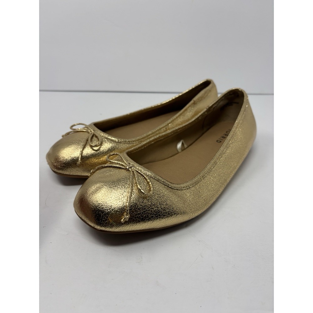 Torrid Shoes Ballet Flats Metallic Gold Slip On Bow Ballet Flats 8.5W